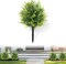 Artificial Green Eucalyptus Topiary Ball Tree with Ground Spike UV Resistant Artificial Outdoor Plant Faux Outdoor Greenery Fake Plant Bush Evergreen Shrub for Front Porch Garden Decor(Green)
